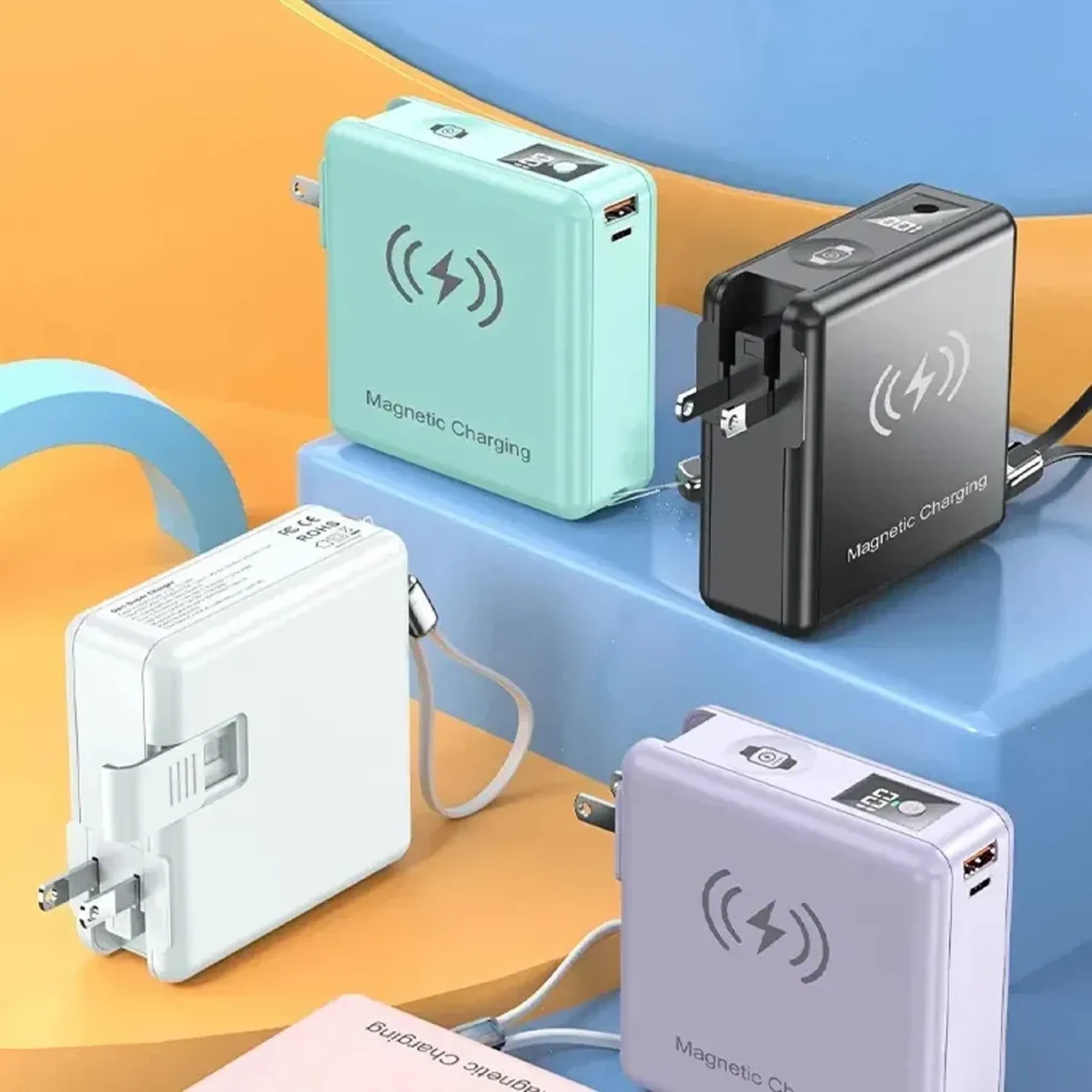 15000 mAh Magnetic Wireless Charging Power Bank with Plug 1