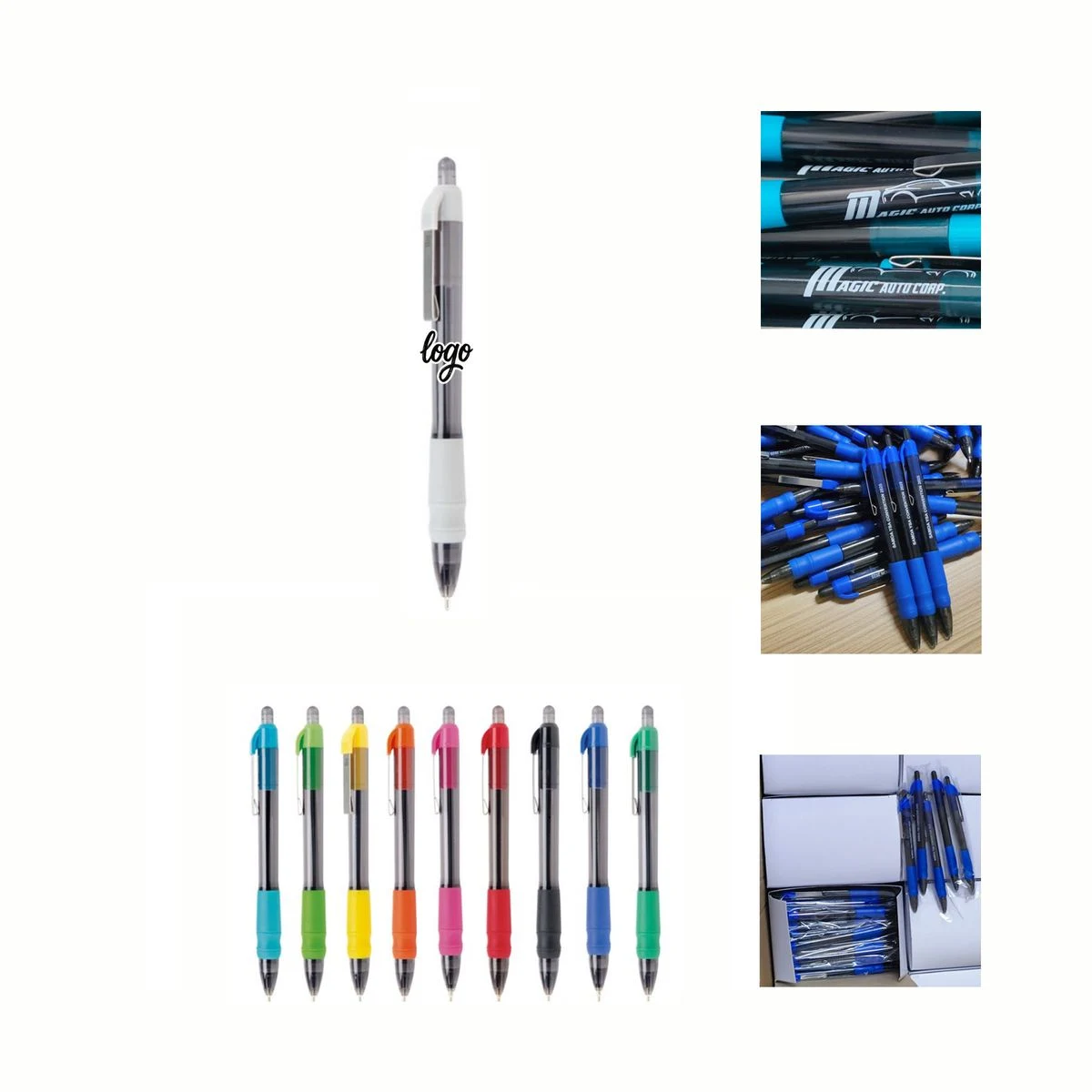 Colored-Barrel Click Ballpoint Pen, custom pen with logo imprint 1