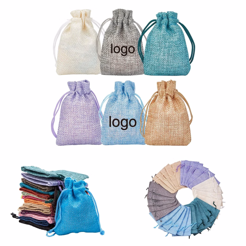 Jute Hemp Bag Drawstring Pouch