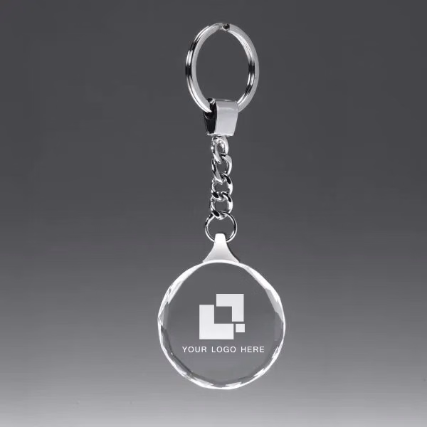 Crystal Faceted Edge Keychain