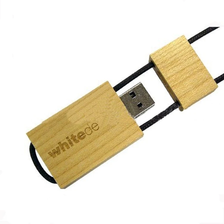 4GB Wooden And Bamboo USB Flash Drive With Stylish Rope 1