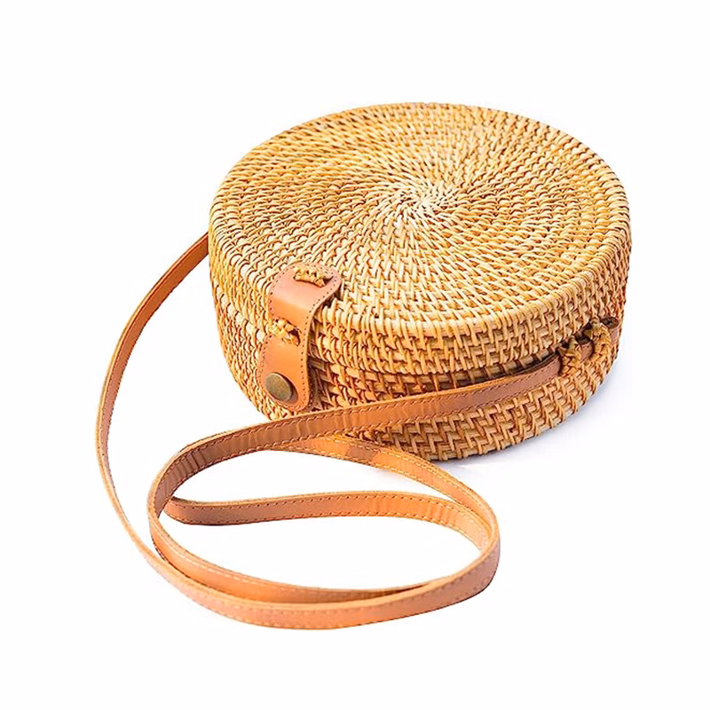 Handwoven Round Rattan Bag