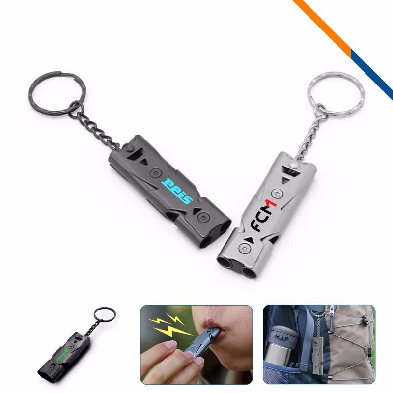 Sirevz Double Tubes Safety Whistle Keychain