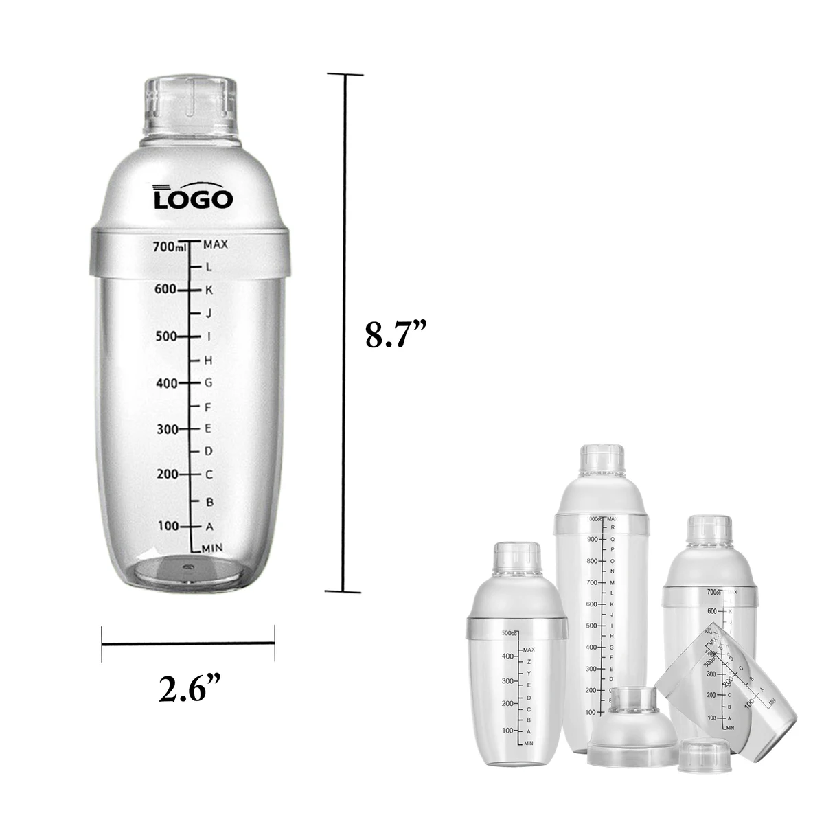 24oz Black Cocktail Shaker for Milk Tea 1