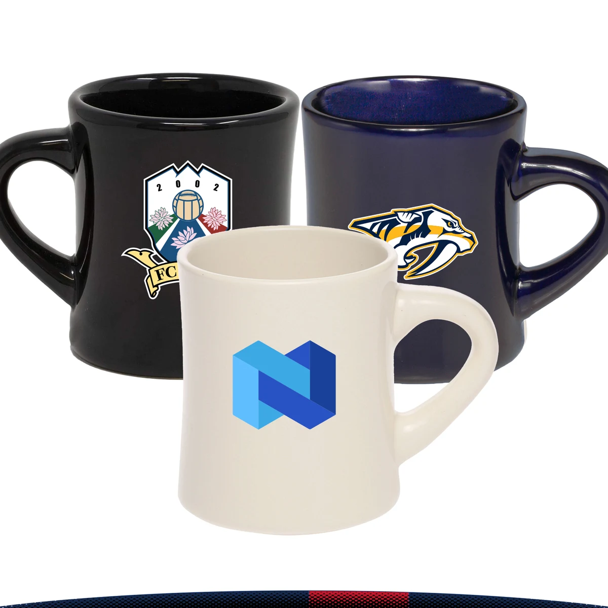 12 oz. Thick Handle Ceramic Coffee Mugs 1
