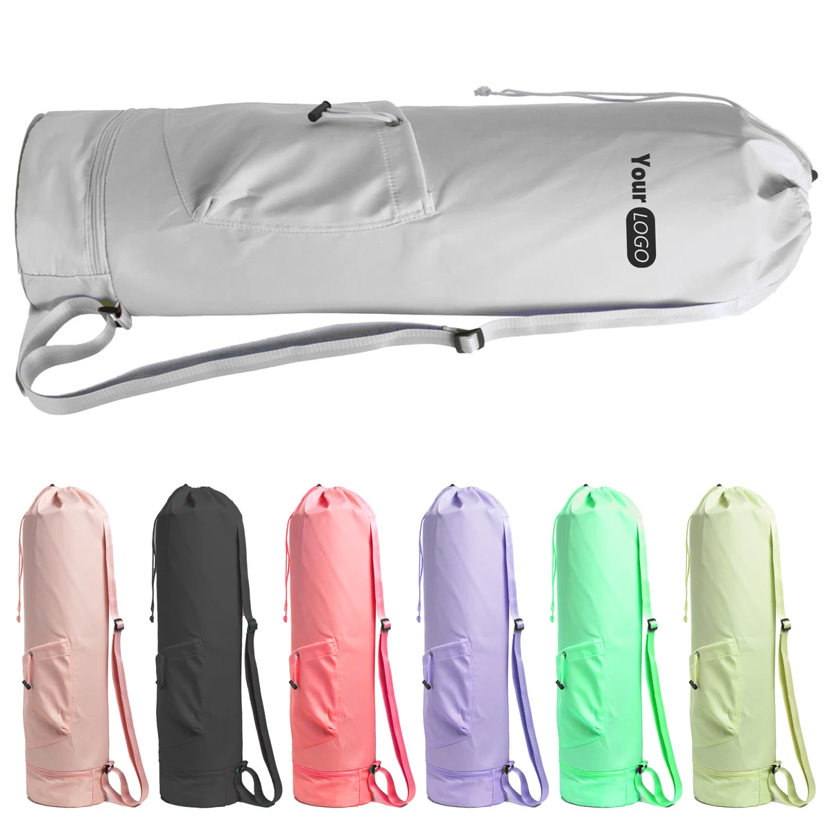 Nylon Convenient Yoga Mat Carrier With Pocket For Essentials 1