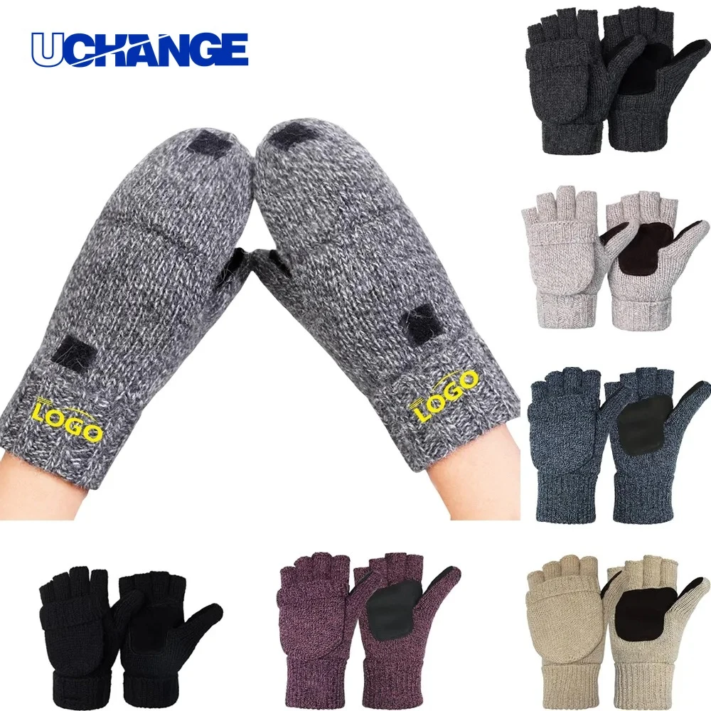 Full and Half Finger Knit Mittens 1