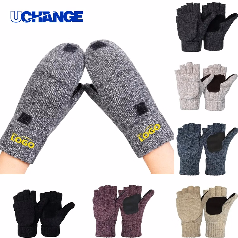 Full and Half Finger Knit Mittens