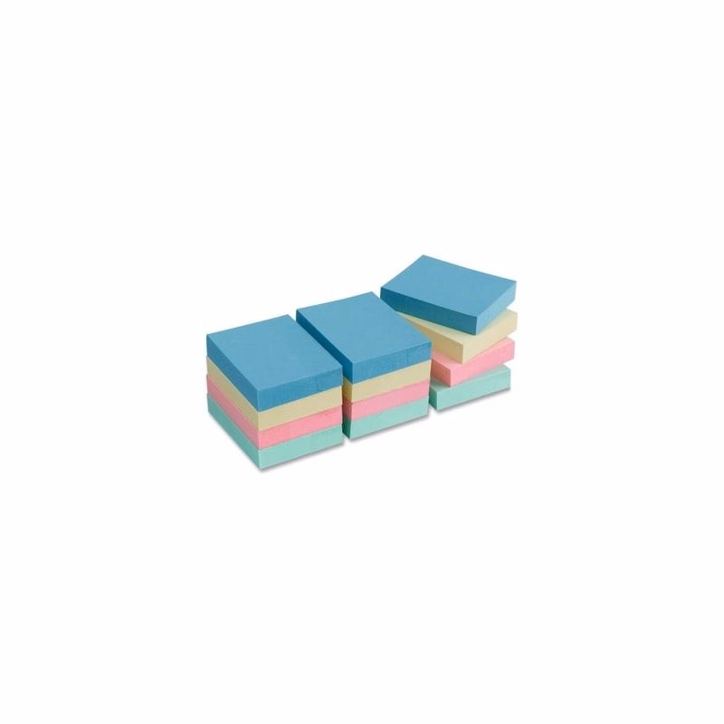 Adhesive Notes - 12 Count Packs 100 Sheets/Pad Pastel Colors