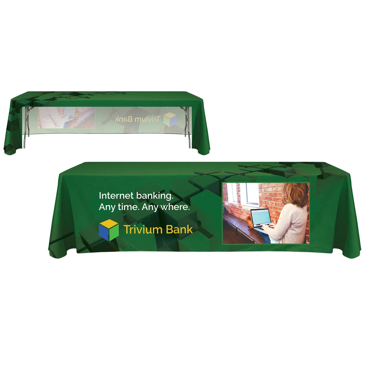 8' Customized Open Back Throw Style Table Cover 1