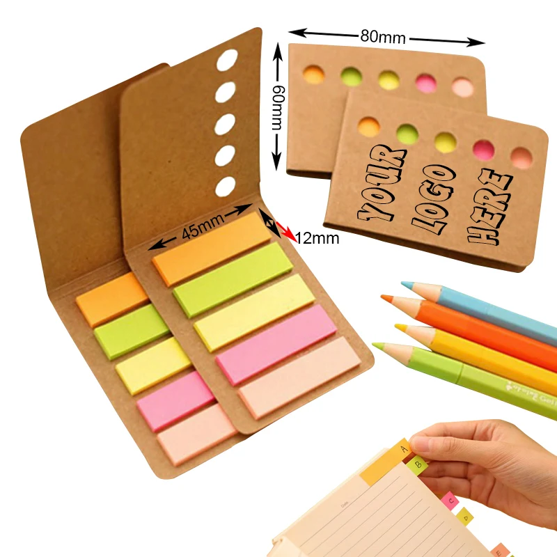 Mini 5-color Sticky Flag with Brown Paper Case 1