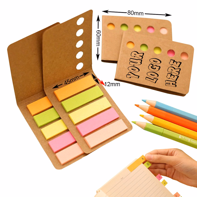 Mini 5-color Sticky Flag with Brown Paper Case