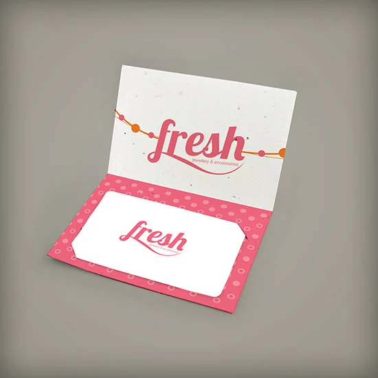 Single-Sided Small Folded Seed Paper Gift Card Holders 1