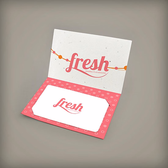 Single-Sided Small Folded Seed Paper Gift Card Holders
