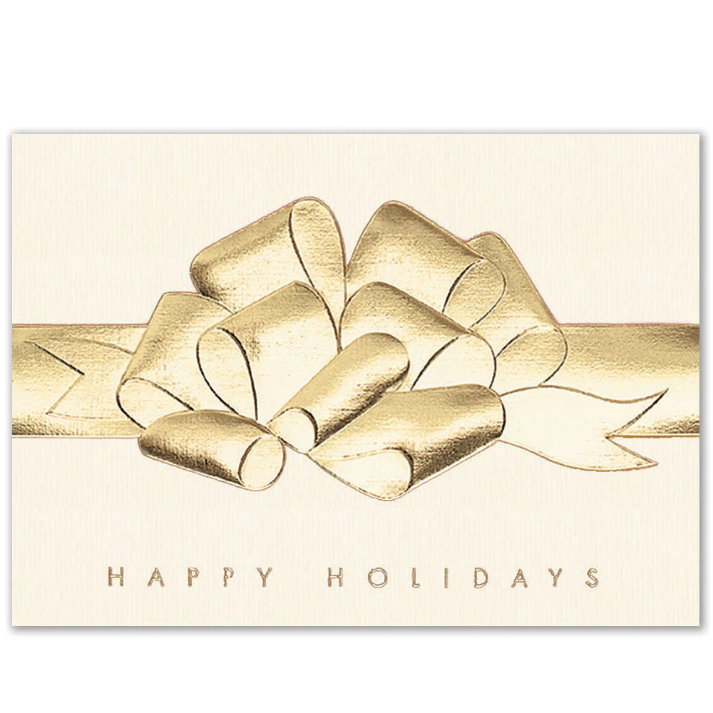 Premium Raised Foil Bow Holiday Greeting Card 1
