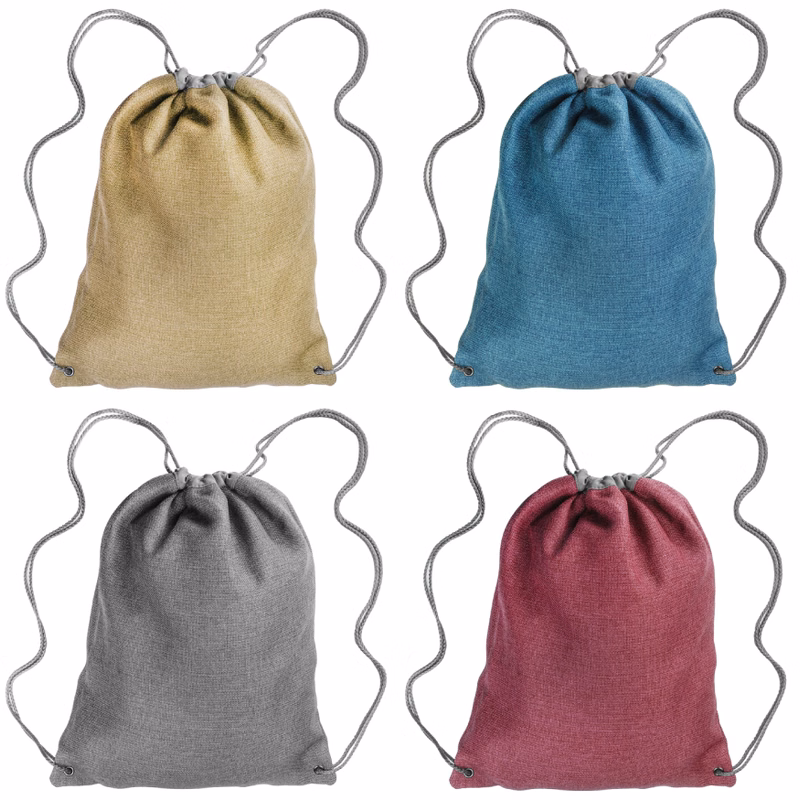 Linen Like Drawstring Backpack