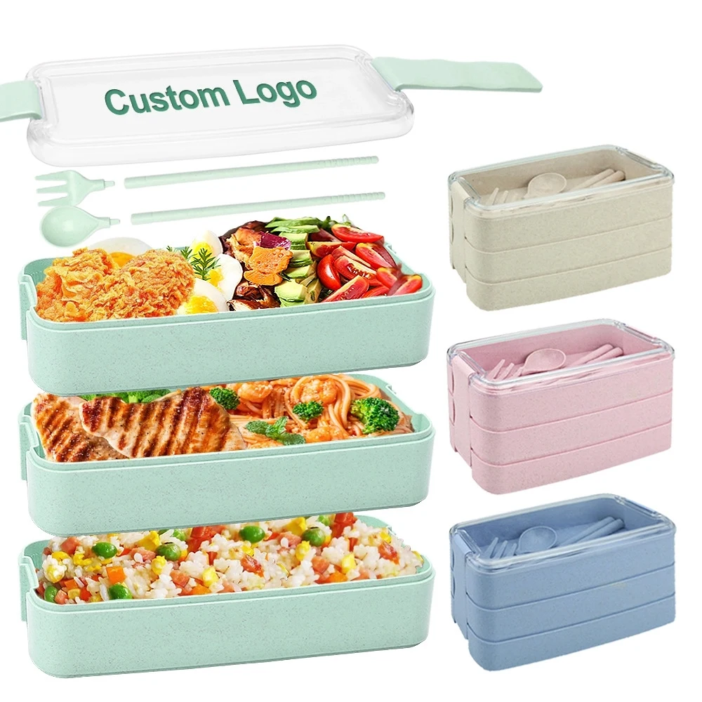 3 Layer Wheat Straw Bento Lunch Box 1
