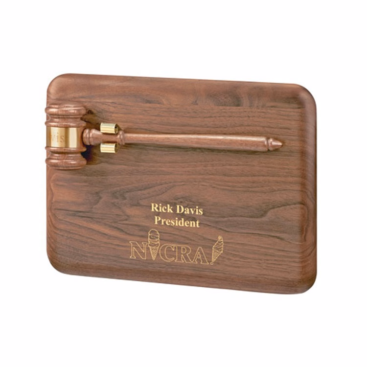9" x 12" Gavel Plaque with Laser Engraving