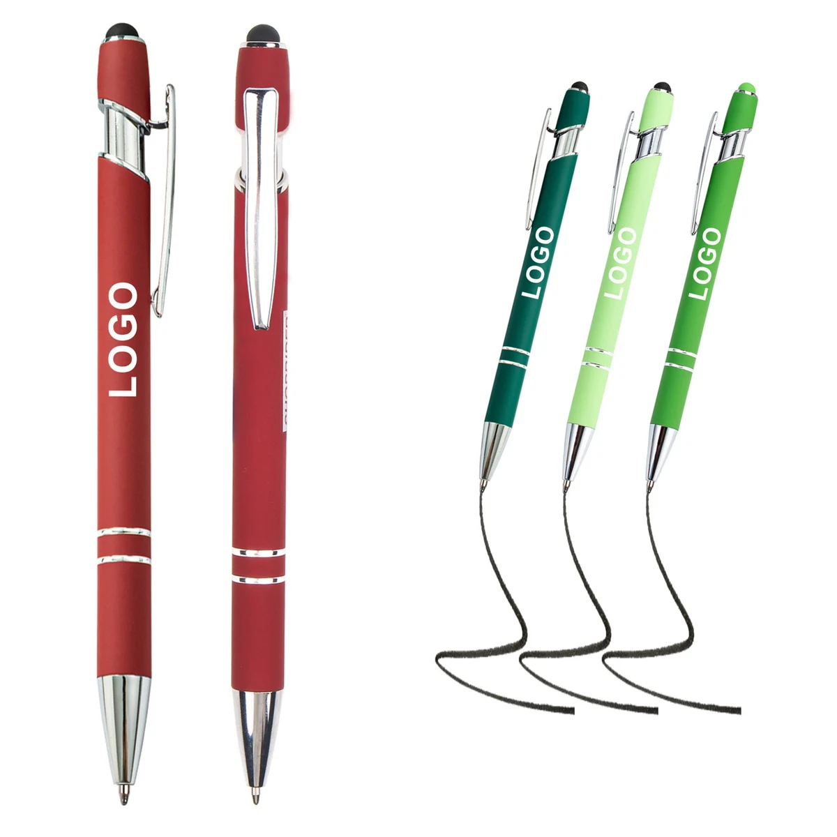 Stylus Tip Metal Ballpoint Pen 2-in-1 Retractable Design 1