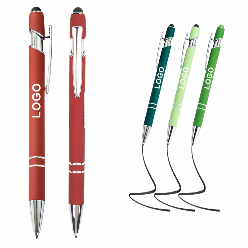 Stylus Tip Metal Ballpoint Pen 2-in-1 Retractable Design