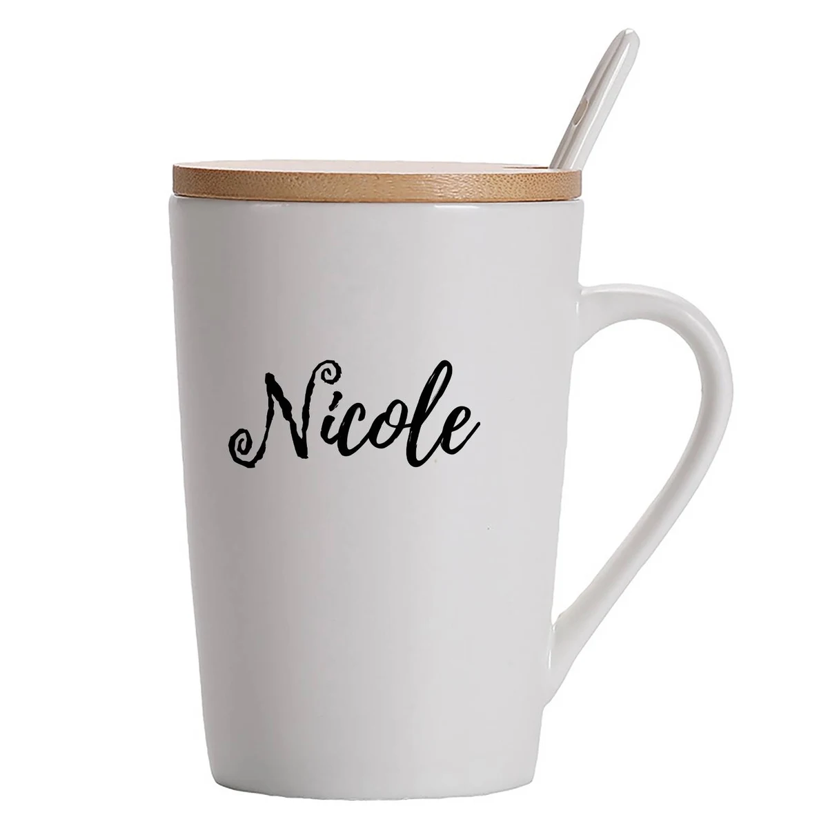 17OZ Ceramic Mug W/ Lid And Spoon Set 1