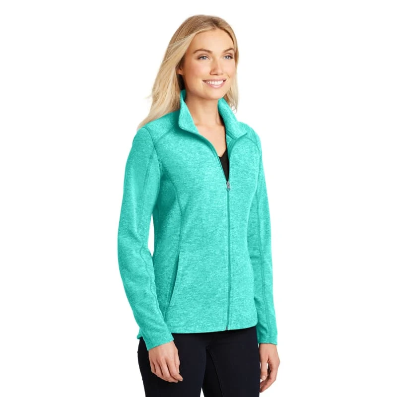 Port Authority Women's Heather Microfleece Full-Zip Jacket. 1