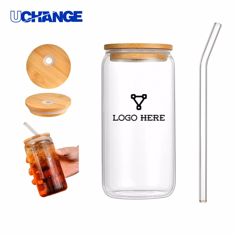Eco Friendly Glass Tumbler Container with Straw (16Oz)