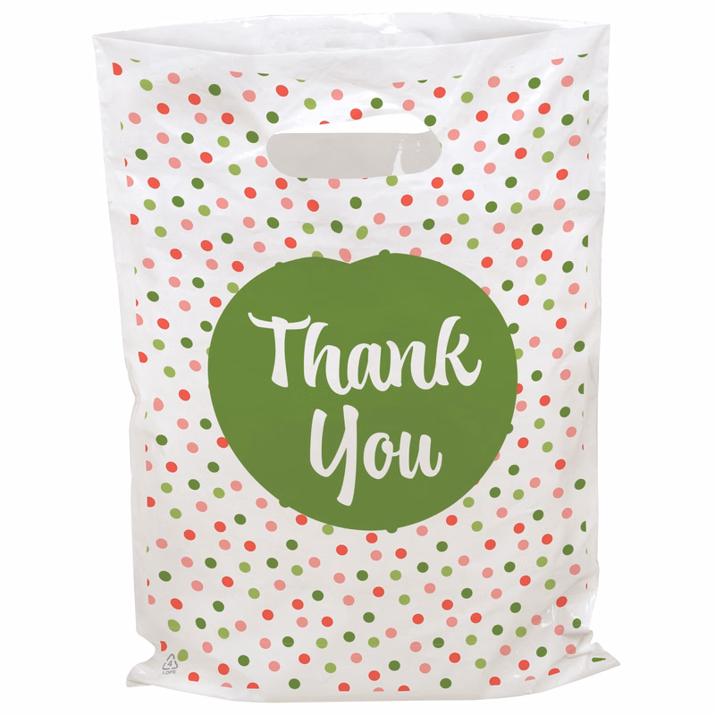 Polka Dots Seasonal Predesigned Plastic Bag (12" x 15")