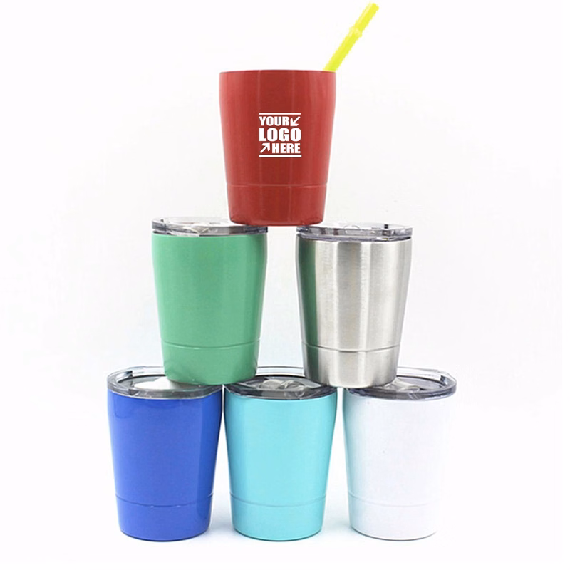 8OZ Coffee Tumbler Stainless Steel Kids Milk Mug With Lid