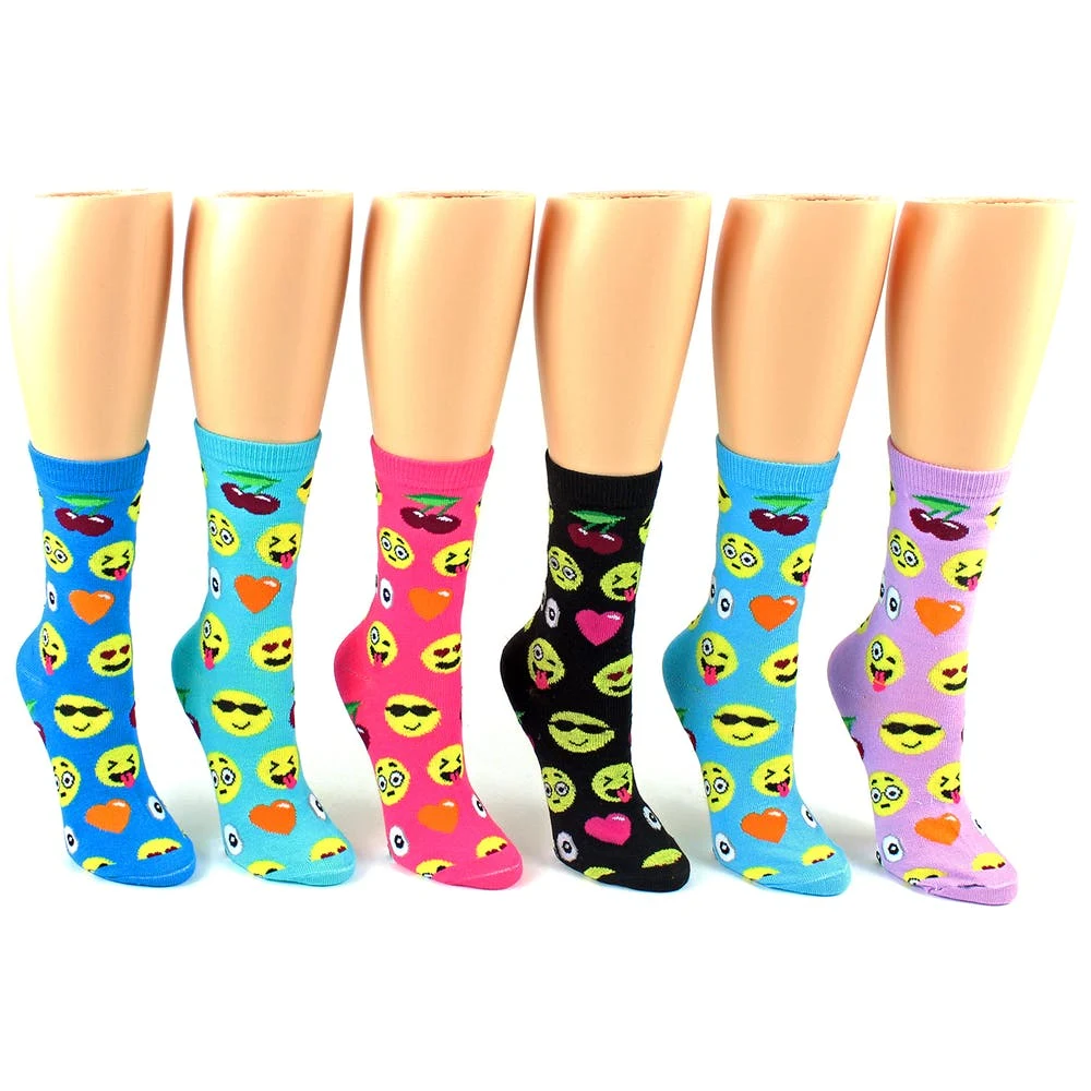 Women's Crew Socks - Emoji Print Size 9-11 1