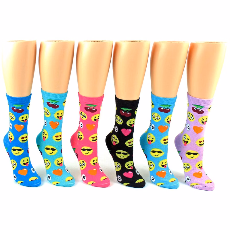 Women's Crew Socks - Emoji Print Size 9-11