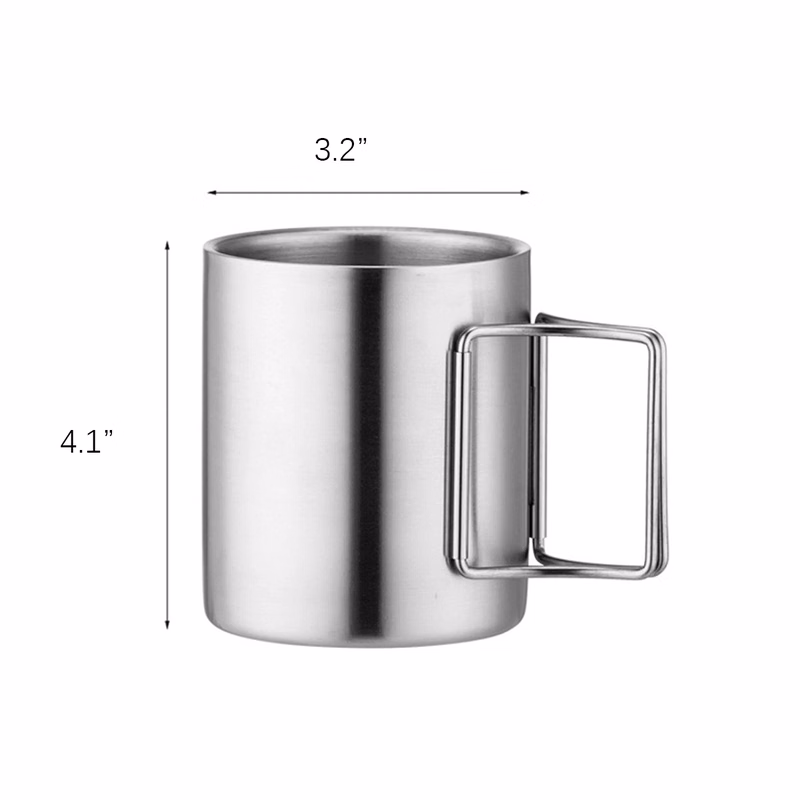 Stainless Steel Cup With Folding Handle