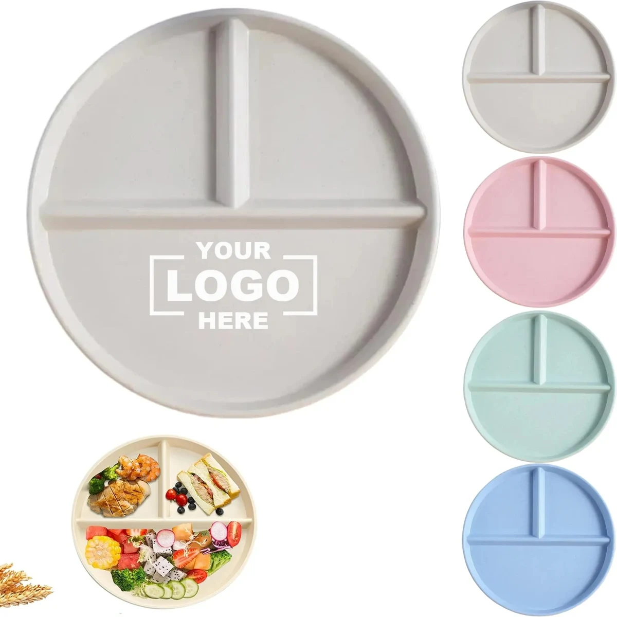 Three Compartment Fat Reduction Anti Fall Food Plate 1