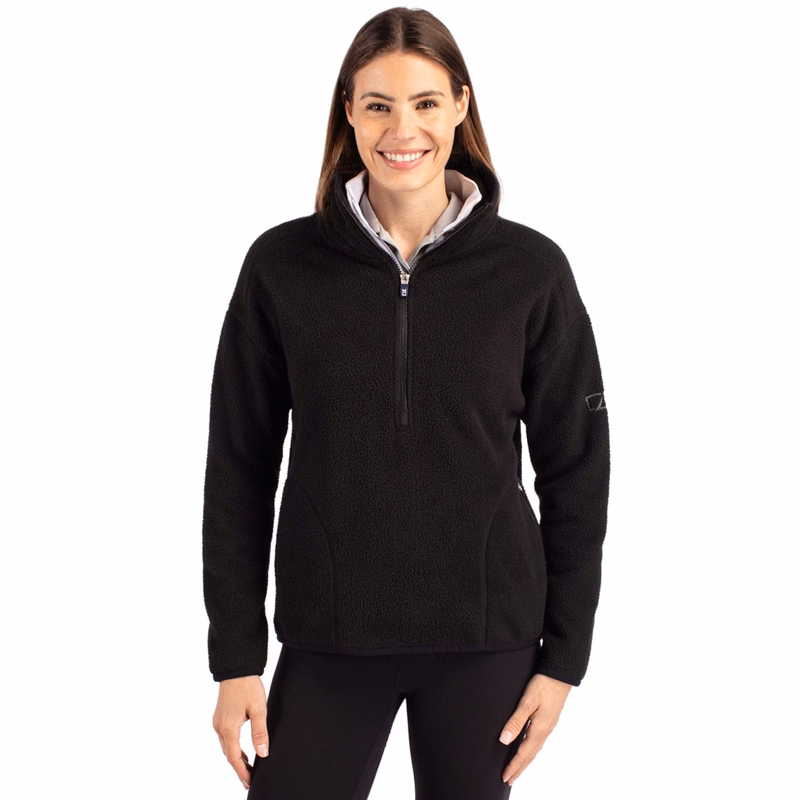 Cutter & Buck Cascade Epic Comfort Recycled Sherpa Fleece Womens Pullover Jacket