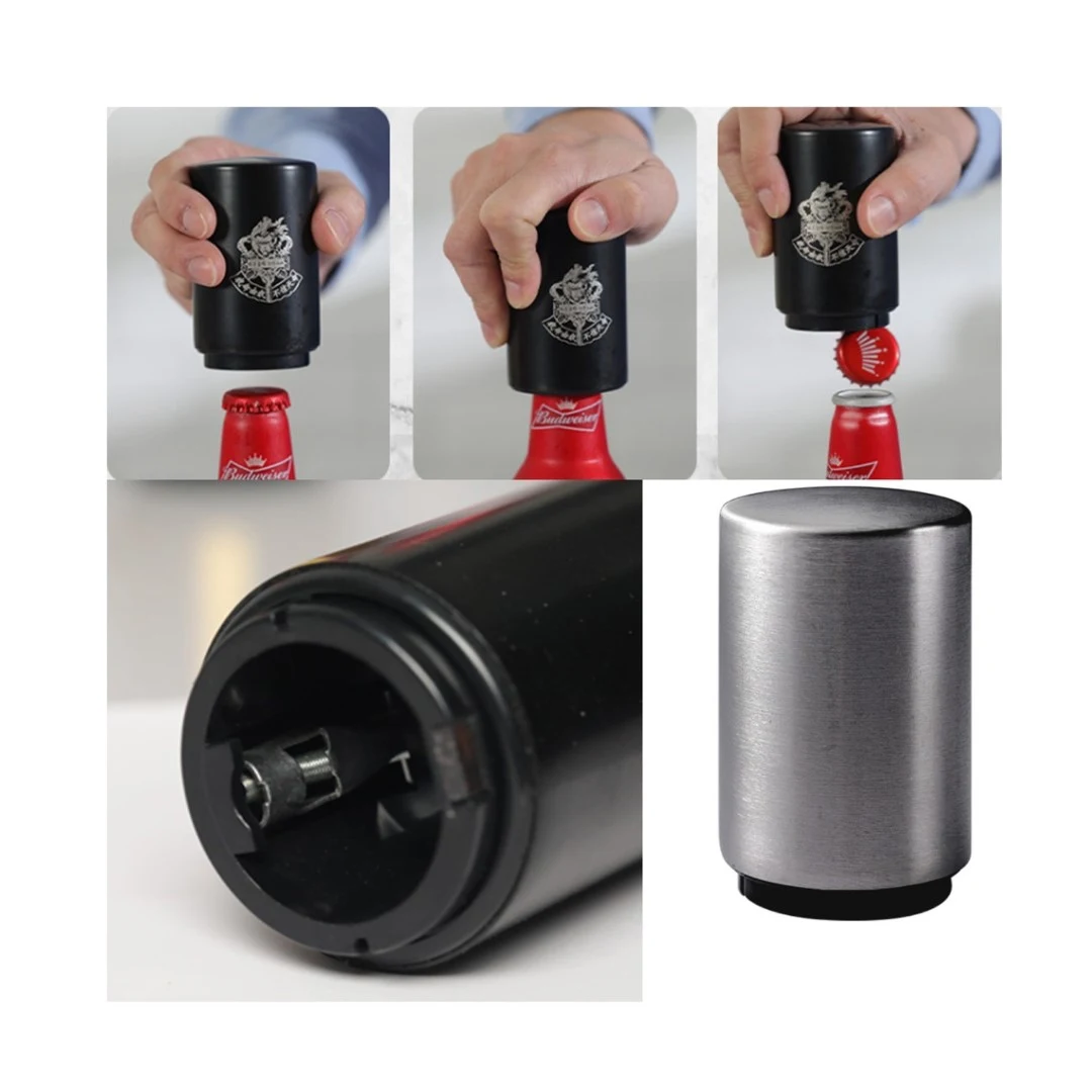 Creative Stainless Steel Press Beer Bottle Opener 1