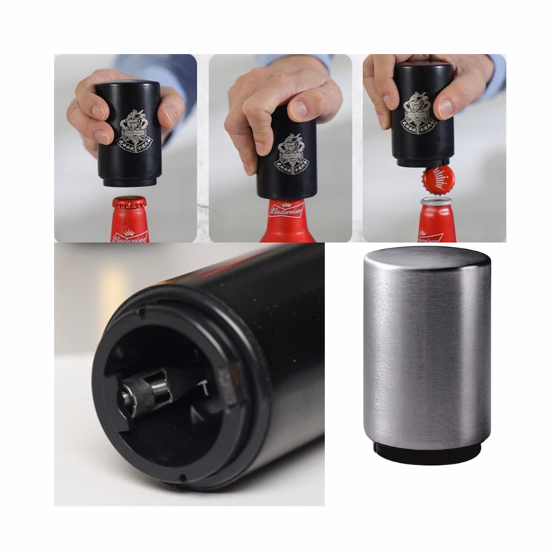 Creative Stainless Steel Press Beer Bottle Opener