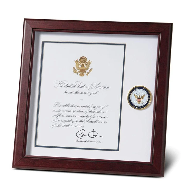 U.S. Navy Medallion 8-Inch by 10-Inch Presidential Memorial Certificate Frame 1