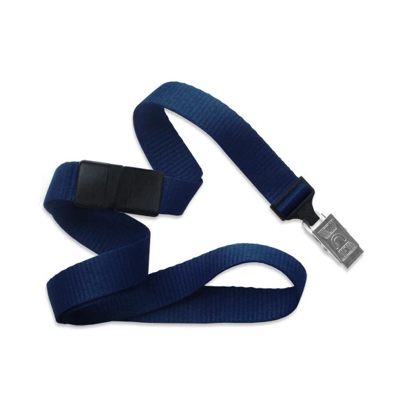 5/8" Blank Breakaway Lanyard w/Bulldog Clip (Navy Blue) 1