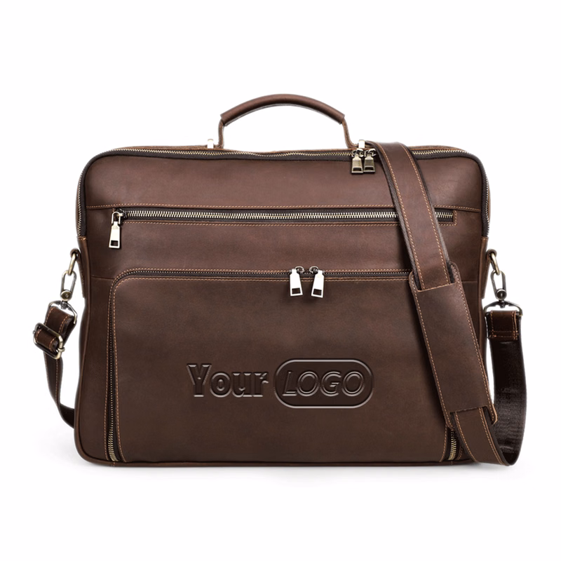 Leather lightweight Laptop Messenger Sleeves/Cases Coffee