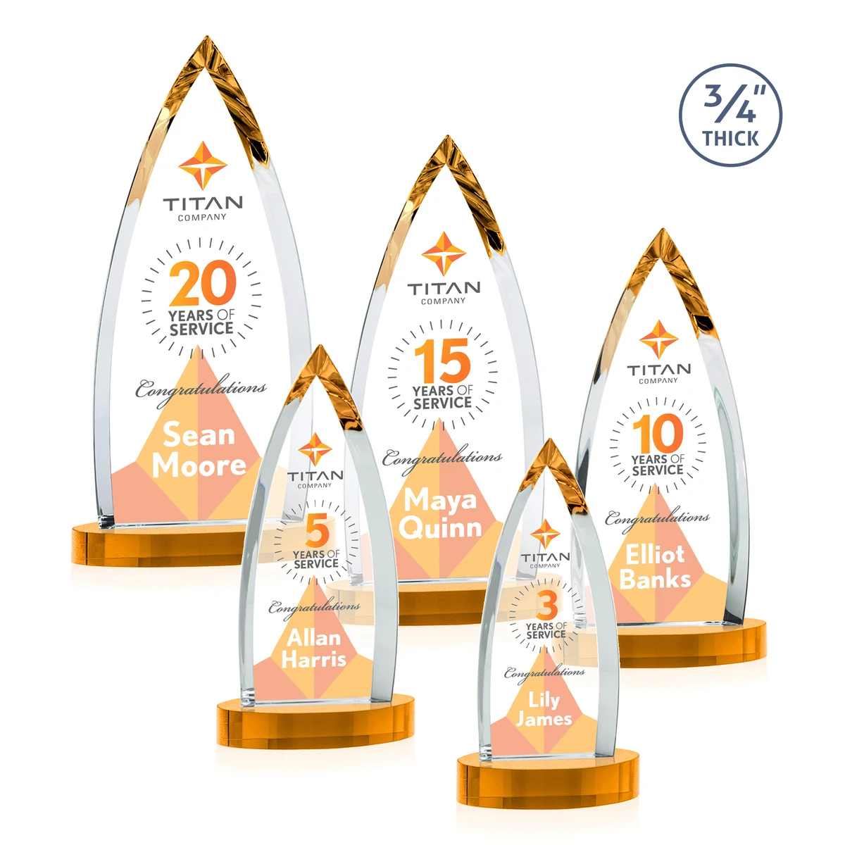 Shildon VividPrint™ Award on Alberton Base - Amber 1