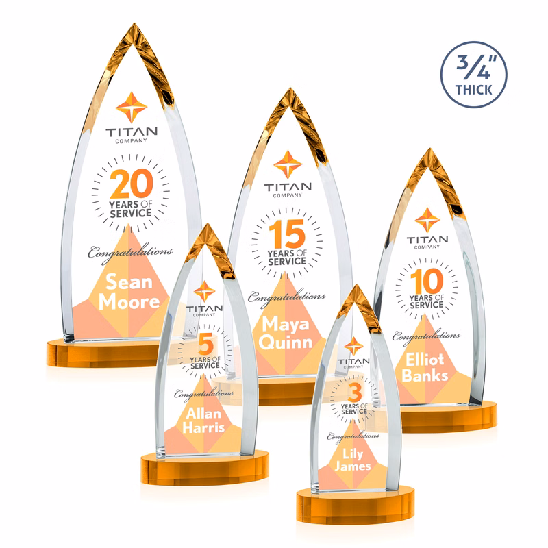 Shildon VividPrint™ Award on Alberton Base - Amber