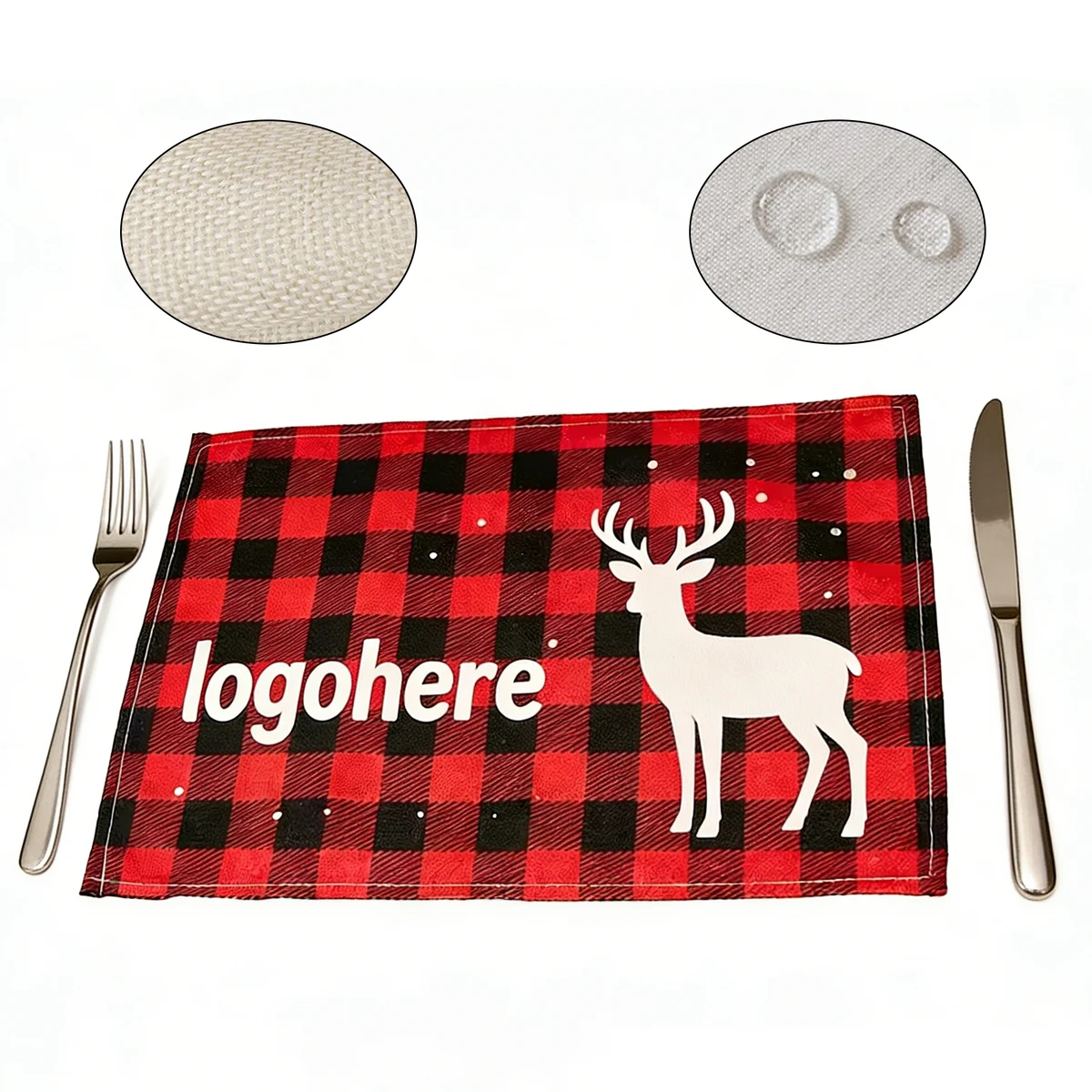 Personalized Natural Linen Table Mats 1