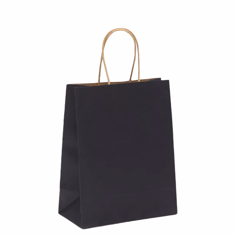 MOQ 100 PCS Eco - friendly Kraft Paper Handbag
