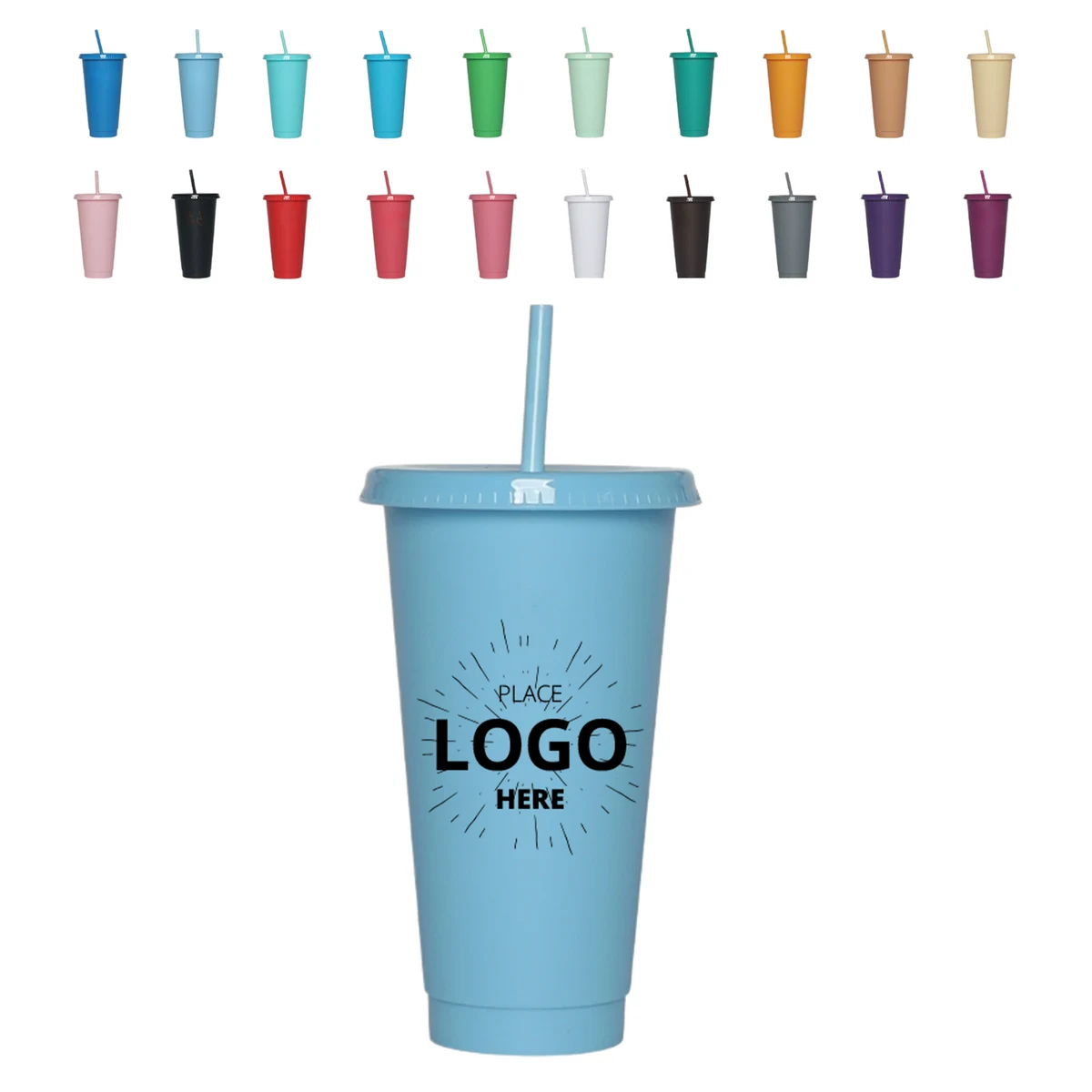 Lidded Plastic Straw Tumbler 1