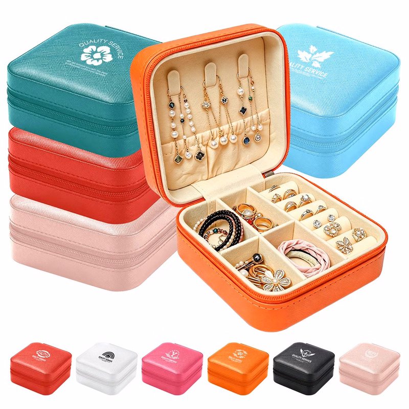 Embossed Imitation Leather Jewelry Storage Box