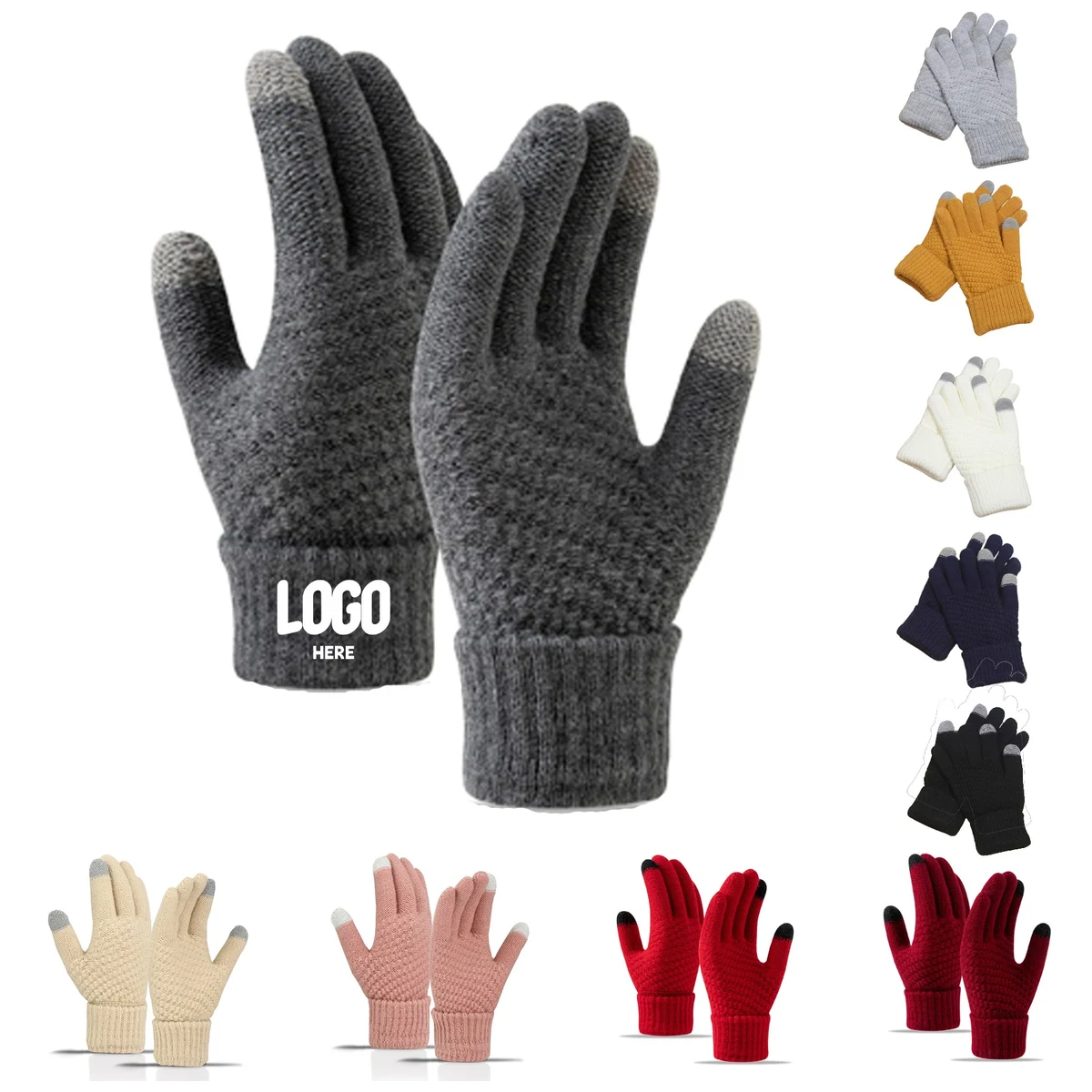 Winter Knitted Touch Screen Thickened Gloves 1