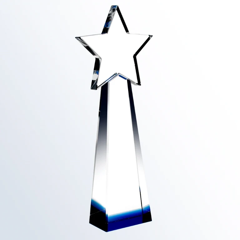 Blue Star Goddess Optic Crystal Award - Medium 1