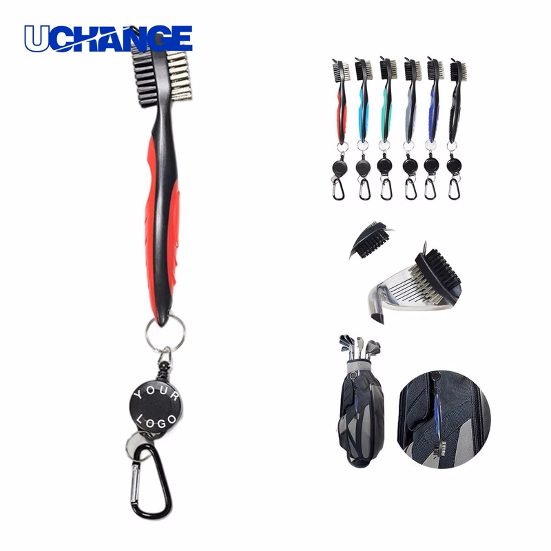 Plastic Golf Brush with Wire and Nylon Bristles Tool