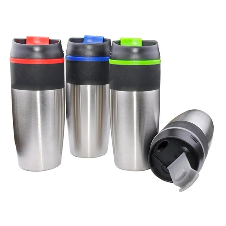 15.oz Stainless Steel Mug With Flip Up Lid 1