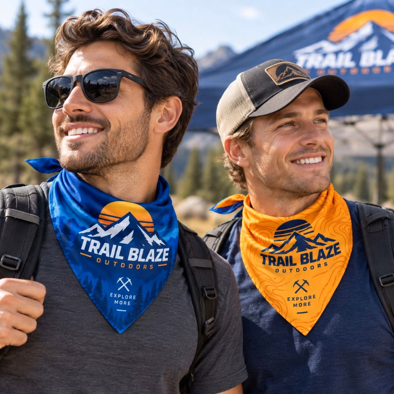 24 Hr Express Ship - Double Sided Sublimated Bandana, 22x22, Sublimated Edge to Edge 2 sides